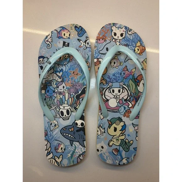 Tokidoki Simone Legno Designed Flip Flop Sandals size 5/6 - Picture 9 of 9